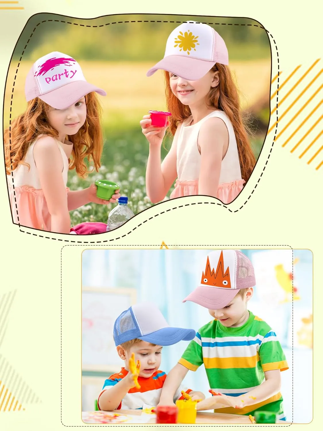 12 Pack Child Trucker Hats Bulk DIY Sublimation Baseball Cap Blank Mesh Trucker Cap for Kids Summer Outdoor Sports