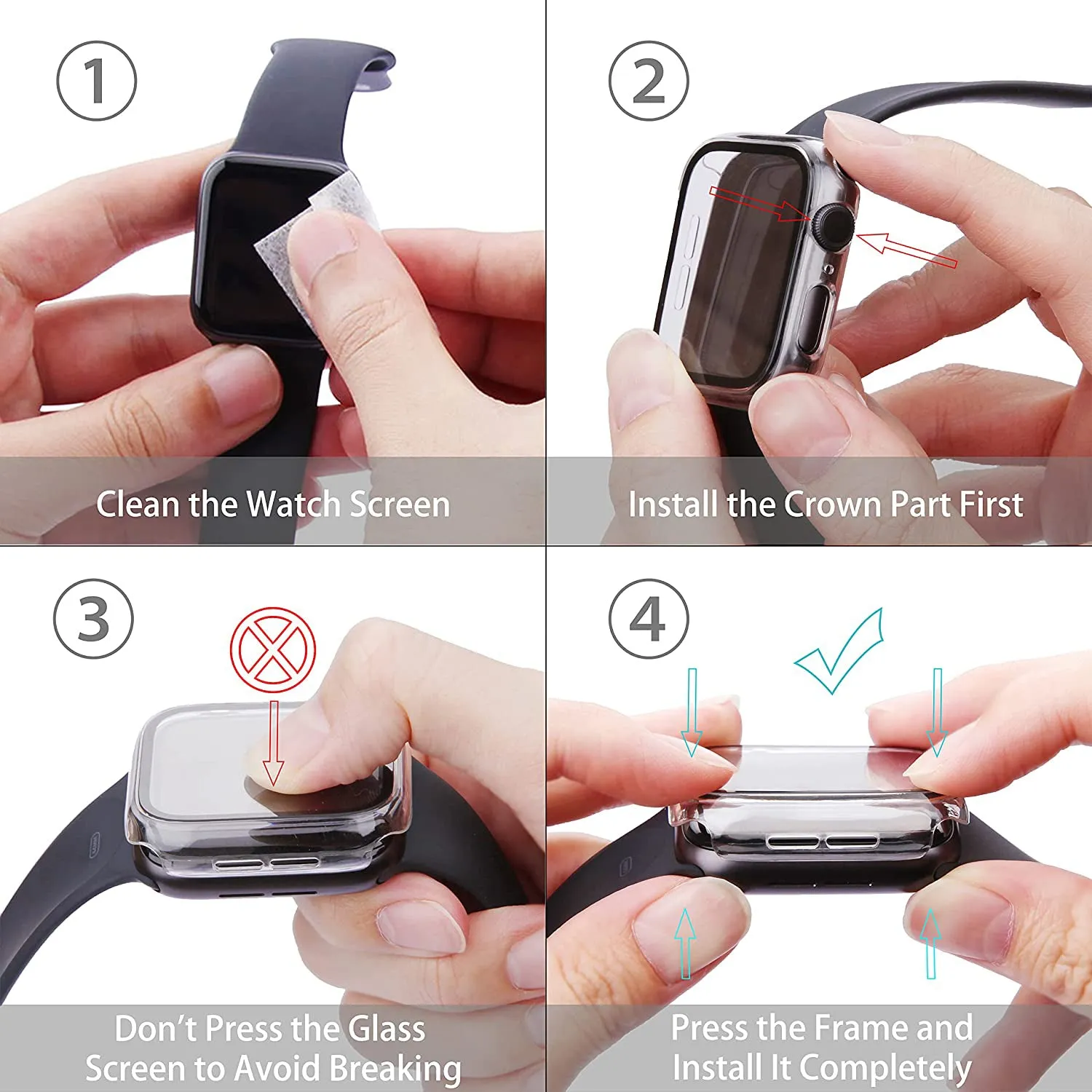 2-Pack: Hard PC Case with Tempered Glass Screen Protector