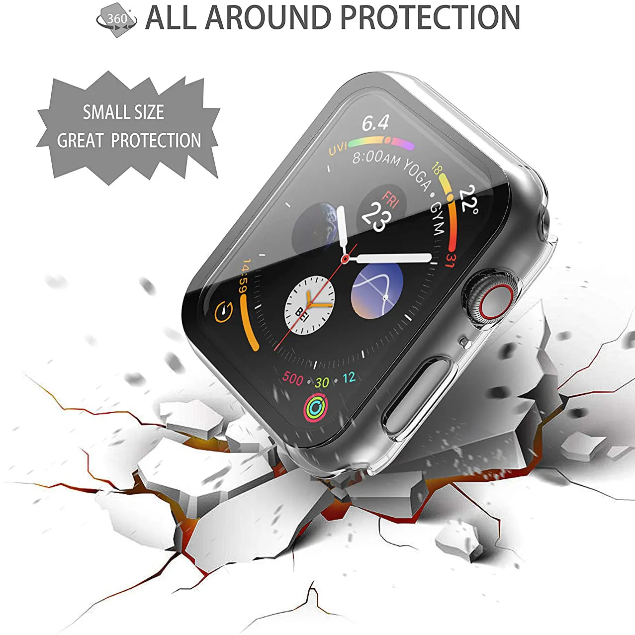 2-Pack: Hard PC Case with Tempered Glass Screen Protector