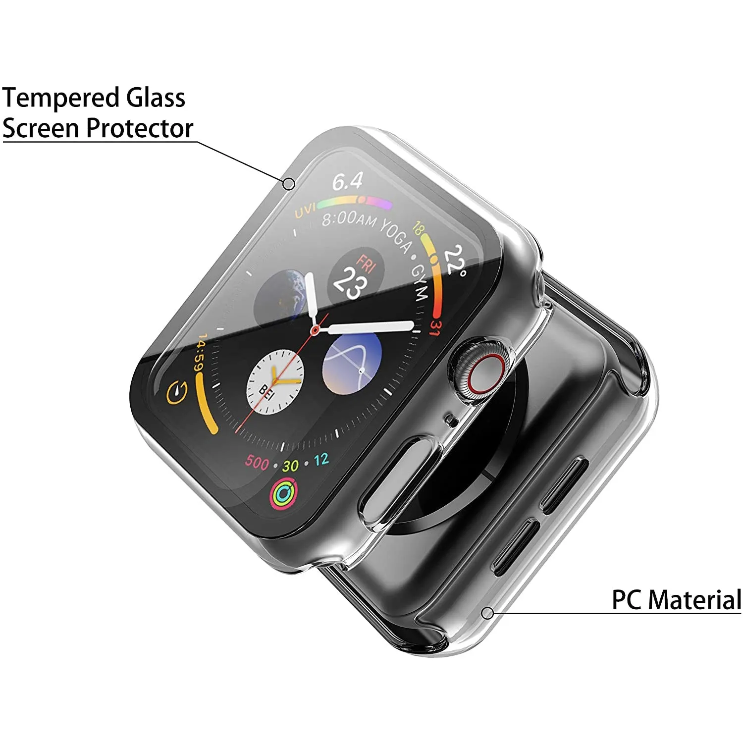 2-Pack: Hard PC Case with Tempered Glass Screen Protector