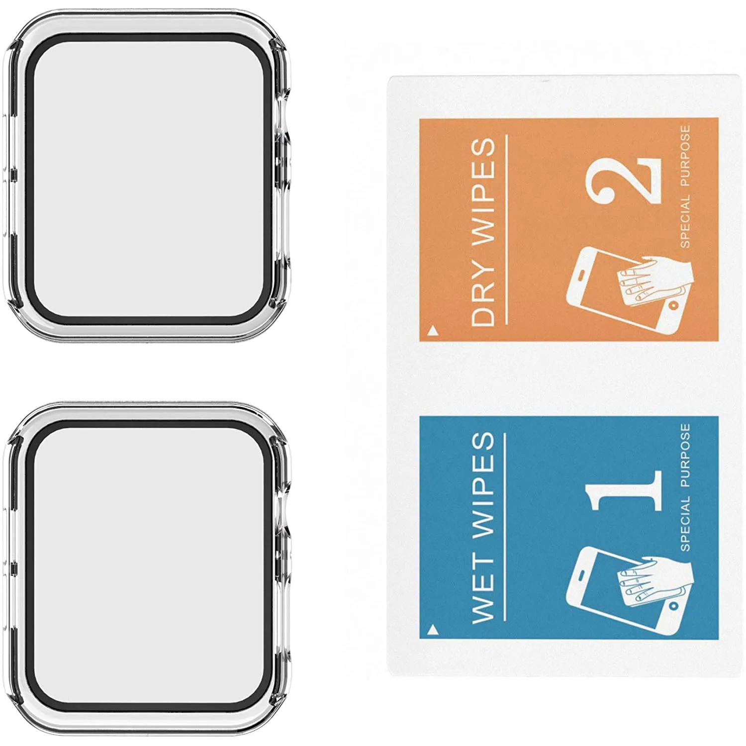 2-Pack: Hard PC Case with Tempered Glass Screen Protector