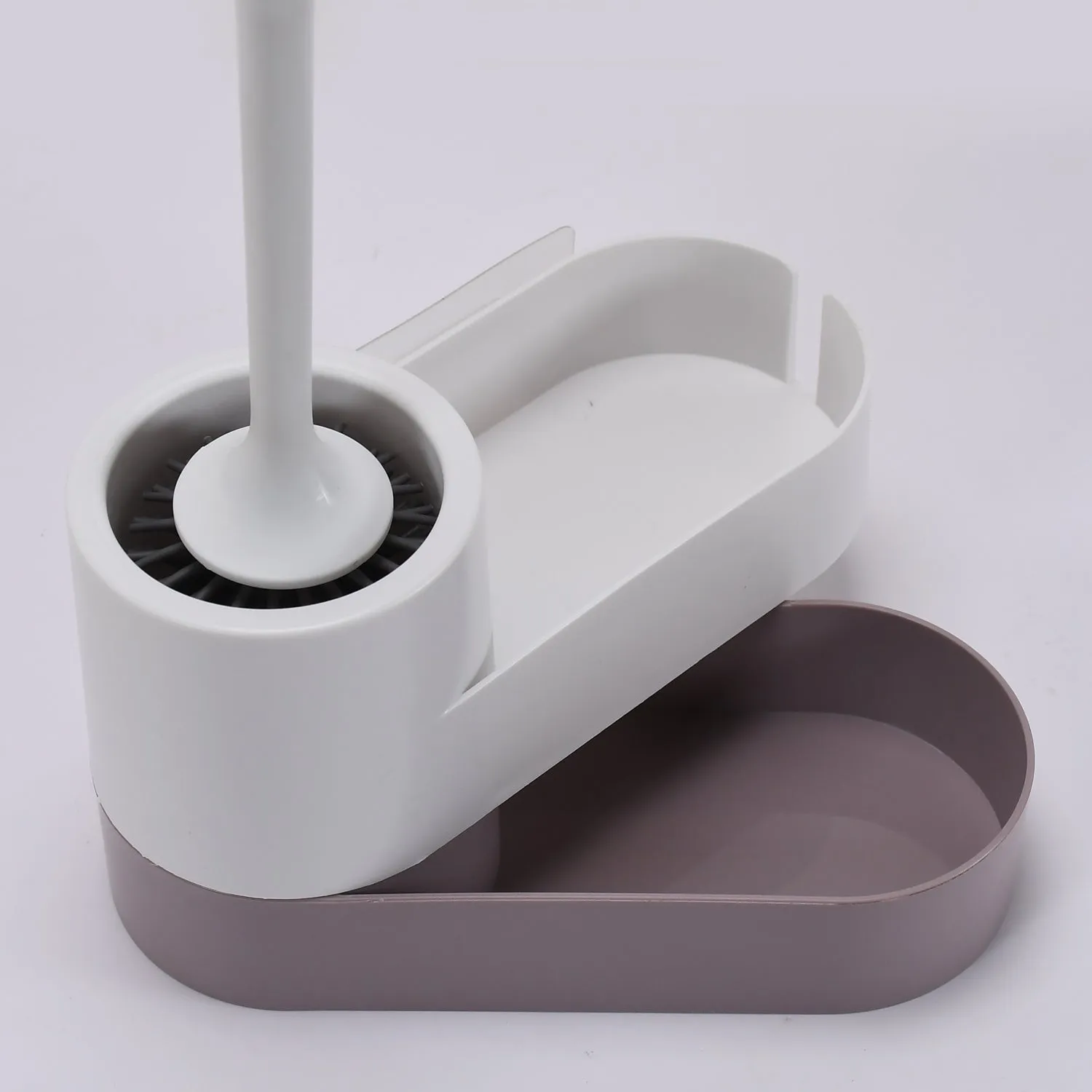 6695 Toilet Brush and Holders, Deep Cleaning Silicone Toilet Brush ,Floor Standing & Wall Mounting Toilet Brush Holder
