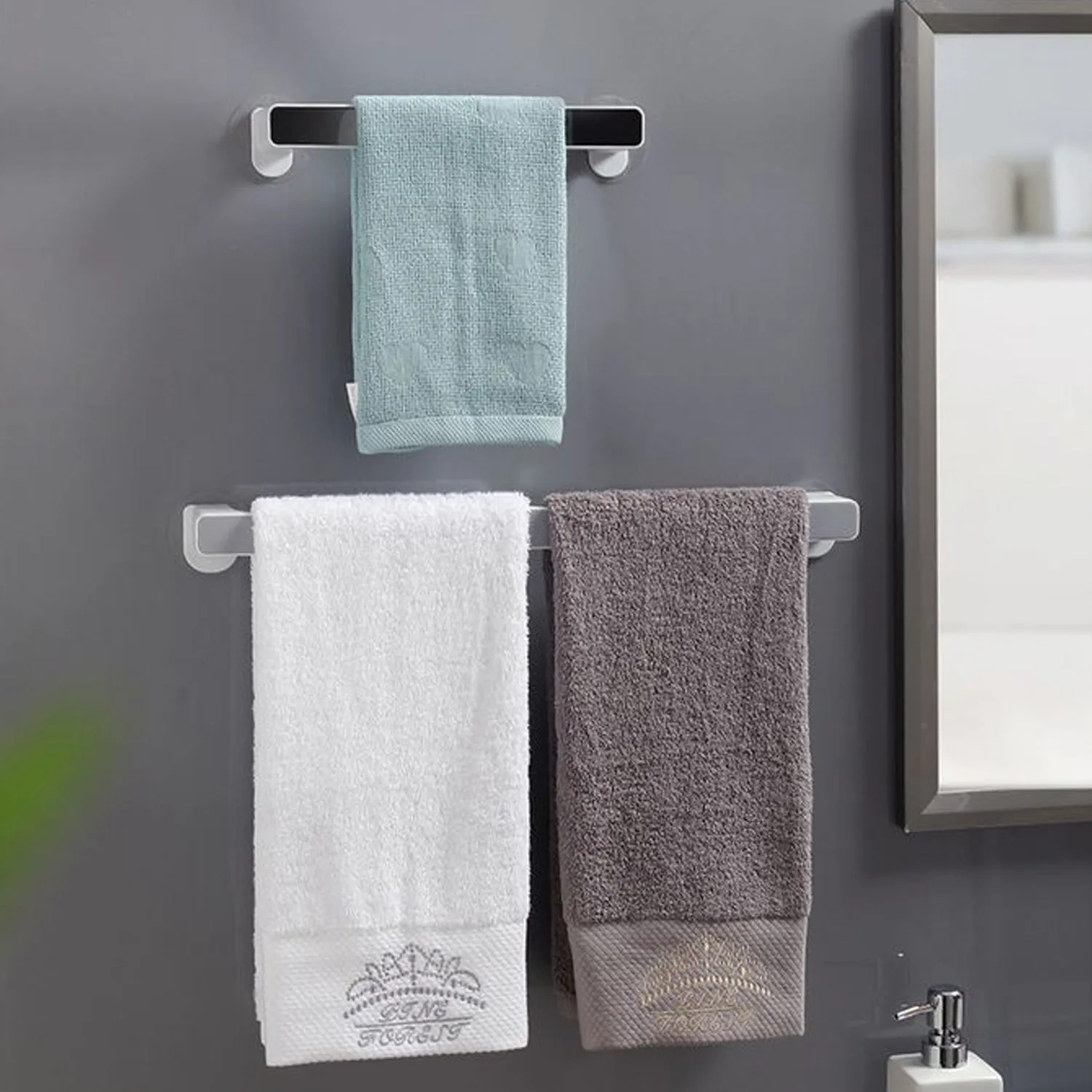 9130 Towel Rack & Multiuse Rack With 2 Sticker For Home & Multiuse Rack
