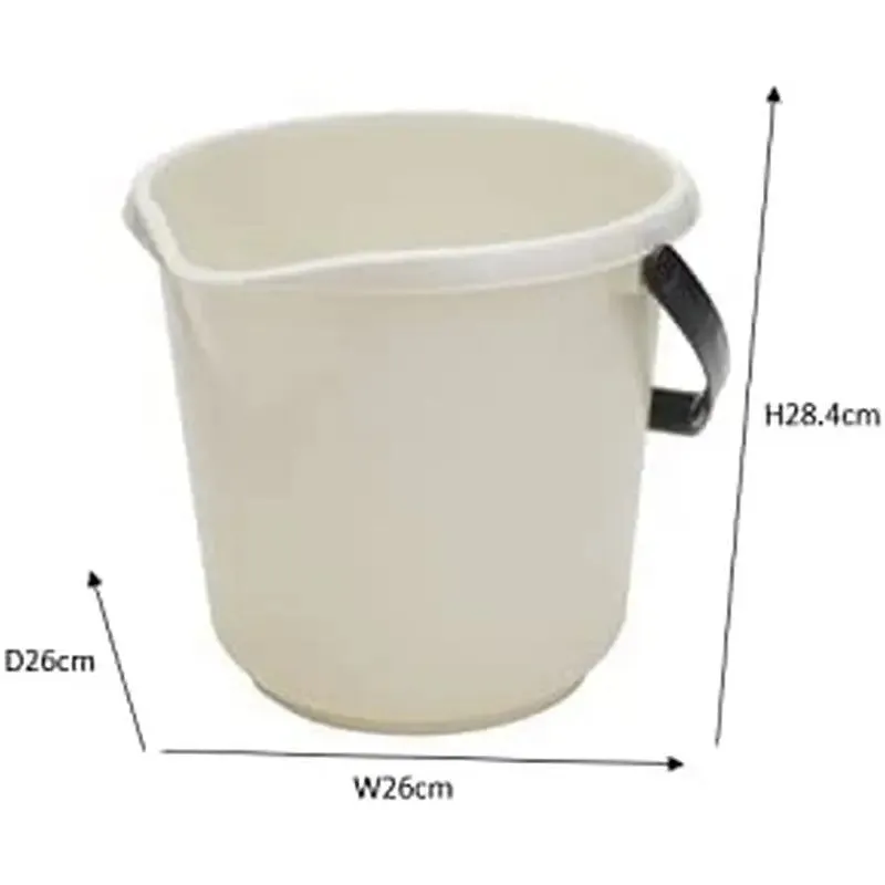 Addis 10L Bucket With Pouring Spout - Black / Linen / Metallic Grey