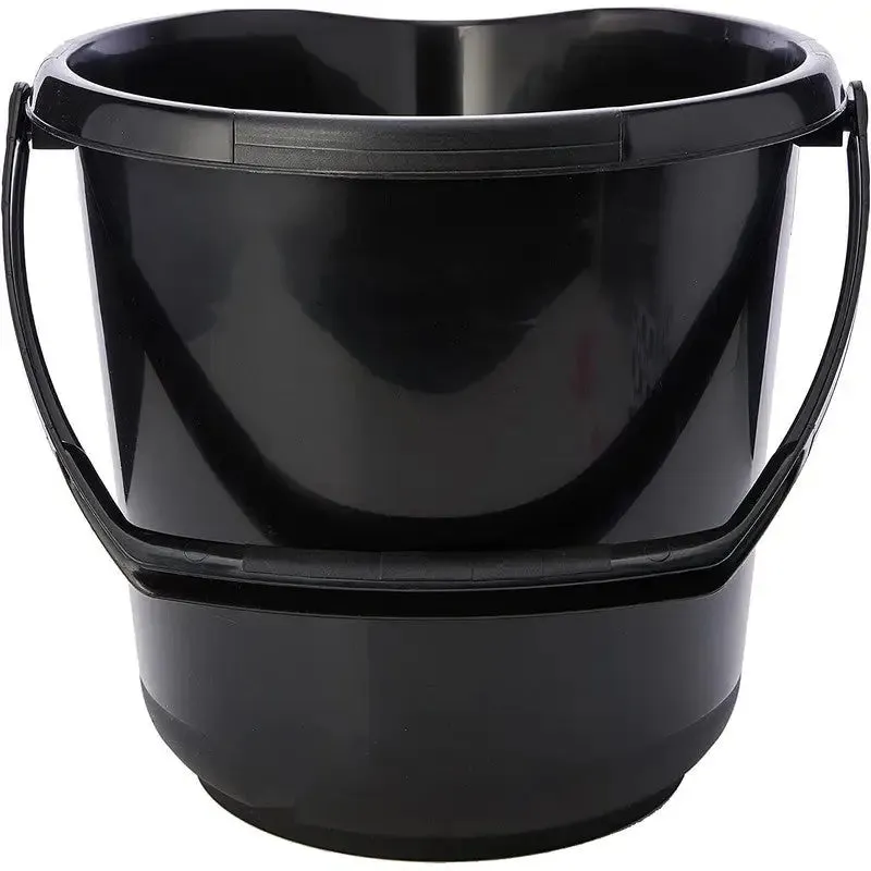 Addis 10L Bucket With Pouring Spout - Black / Linen / Metallic Grey