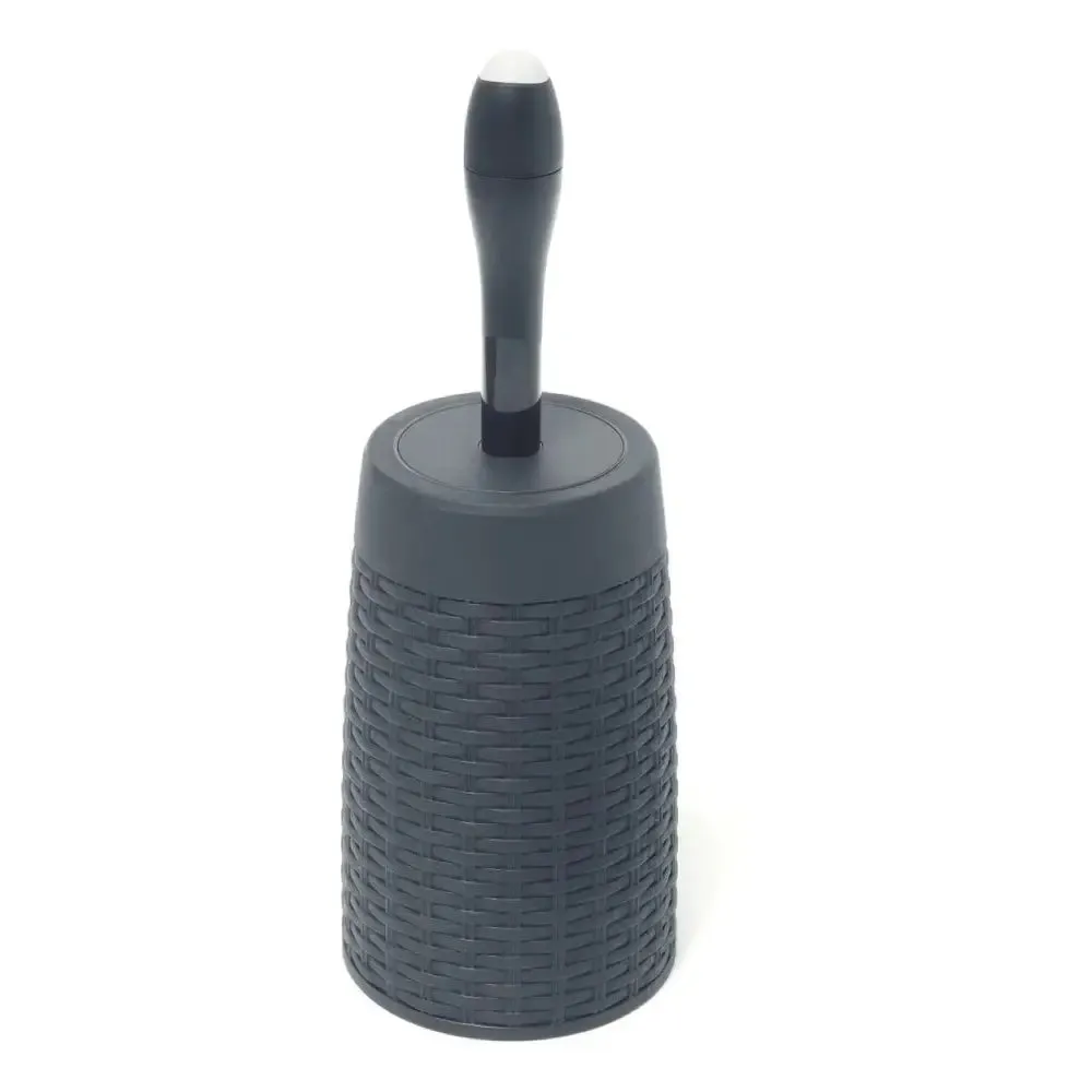 Addis Rattan Effect Closed Toilet Brush - Available in Linen and Charcoal