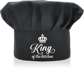 AGMdesign King of The Kitchen Funny Chef Hat, Funny Chef Wear, Adjustable Kitchen Cooking Hat for Men & Women Black, Mother's Day/Father's Day/Birthday Gift for Him, Her, Mom, Dad, Friend