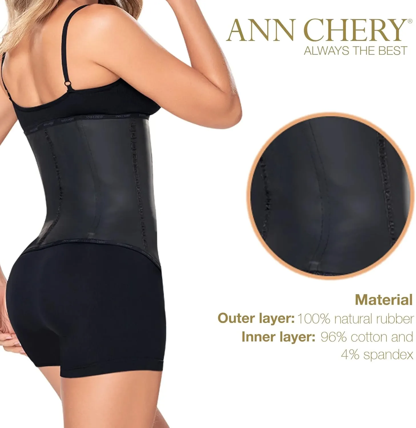 Ann Chery Corset Waist Trainer for Womens Weight Loss - Colombian Waist Cincher - 2 Hook Latex Body Shaper