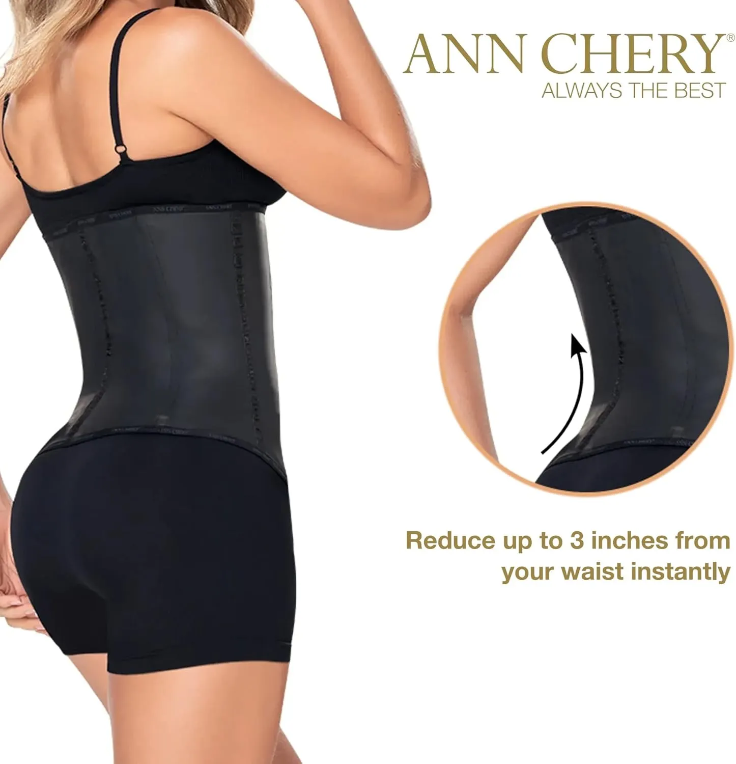 Ann Chery Corset Waist Trainer for Womens Weight Loss - Colombian Waist Cincher - 2 Hook Latex Body Shaper