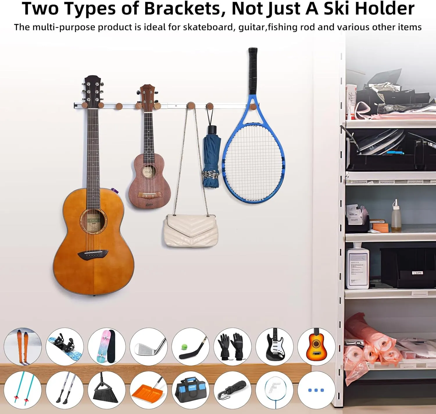 Anti-Slip Broom Hanger,Mop and Broom Holder Wall Mount,Garage Storage Organizer Organization,Garden Kitchen Tool Organizer for Kitchen Organization,Garage,Closet,Garden Tools (31.5inch)