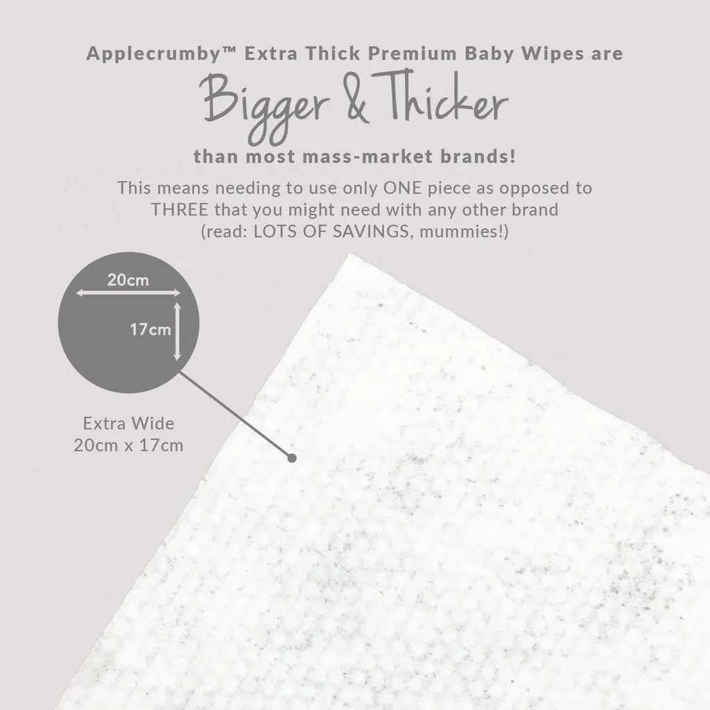Applecrumby Extra Thick Honey Baby Wipes 80s (2 Packs Bundle)