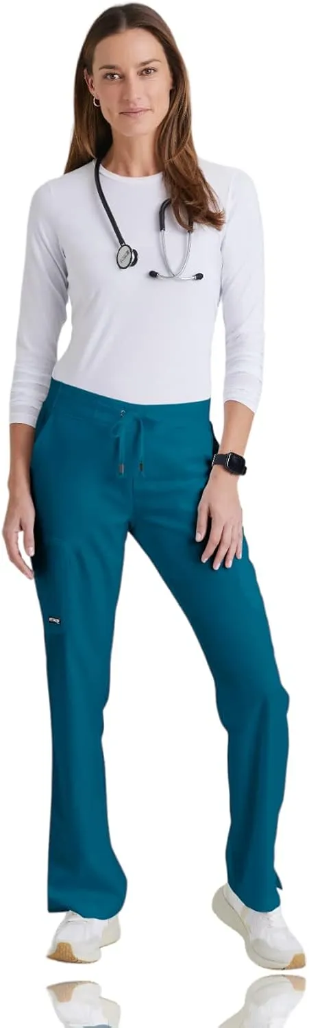 BARCO Grey's Anatomy Scrubs - Mia Scrub Pant for Women, Elastic Back Waist, Mid-Rise Shaped Leg Women's Scrub Pant