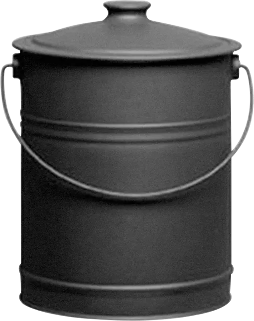 Black Steel Coal Bucket With Lid