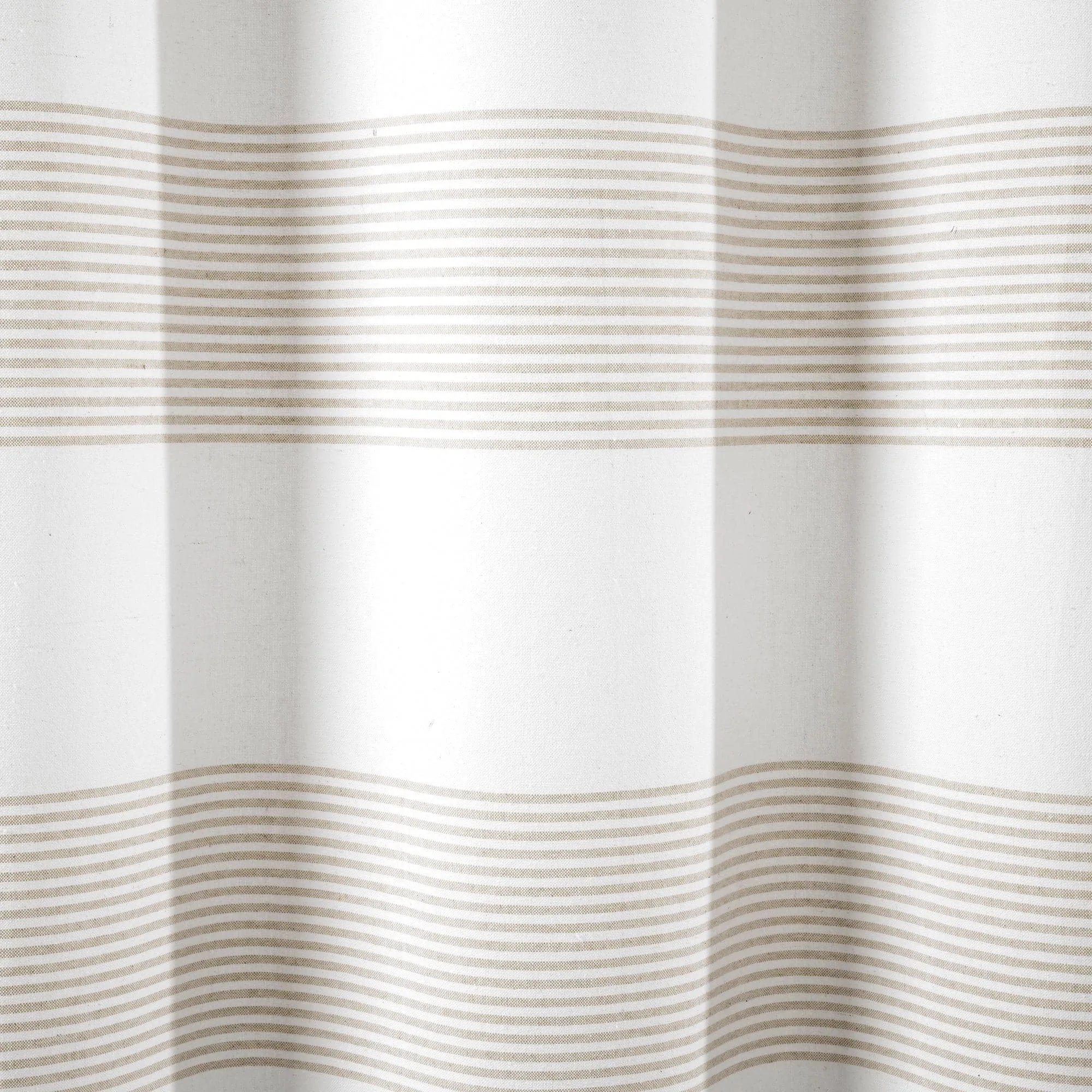 Boho Tassel Stripe Yarn Dyed Recycled Cotton Blend Shower Curtain