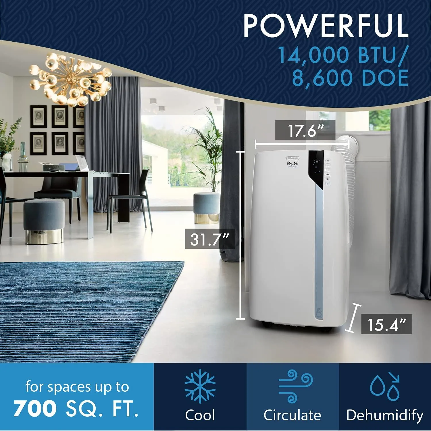 De'Longhi Portable Air Conditioner 14,000 BTU