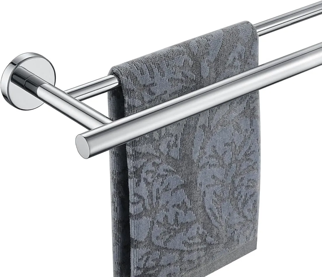 Double Towel Bar, 304 Stainless Steel Thicken 0.8mm Bath Towel Rack for Bathroom, Towel Holder Wall Mount