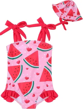 ESHOO Baby Girls Swimsuit Toddler Ruffled Bikini One-Piece Swimwear Baby Girl Bathing Suits Kids Swimming Bathing Beachwear
