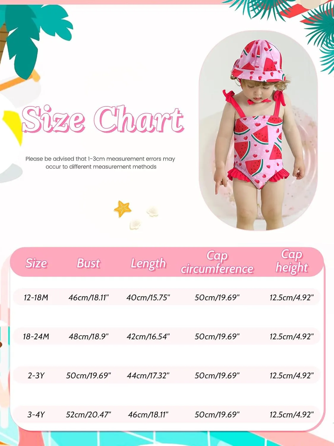 ESHOO Baby Girls Swimsuit Toddler Ruffled Bikini One-Piece Swimwear Baby Girl Bathing Suits Kids Swimming Bathing Beachwear