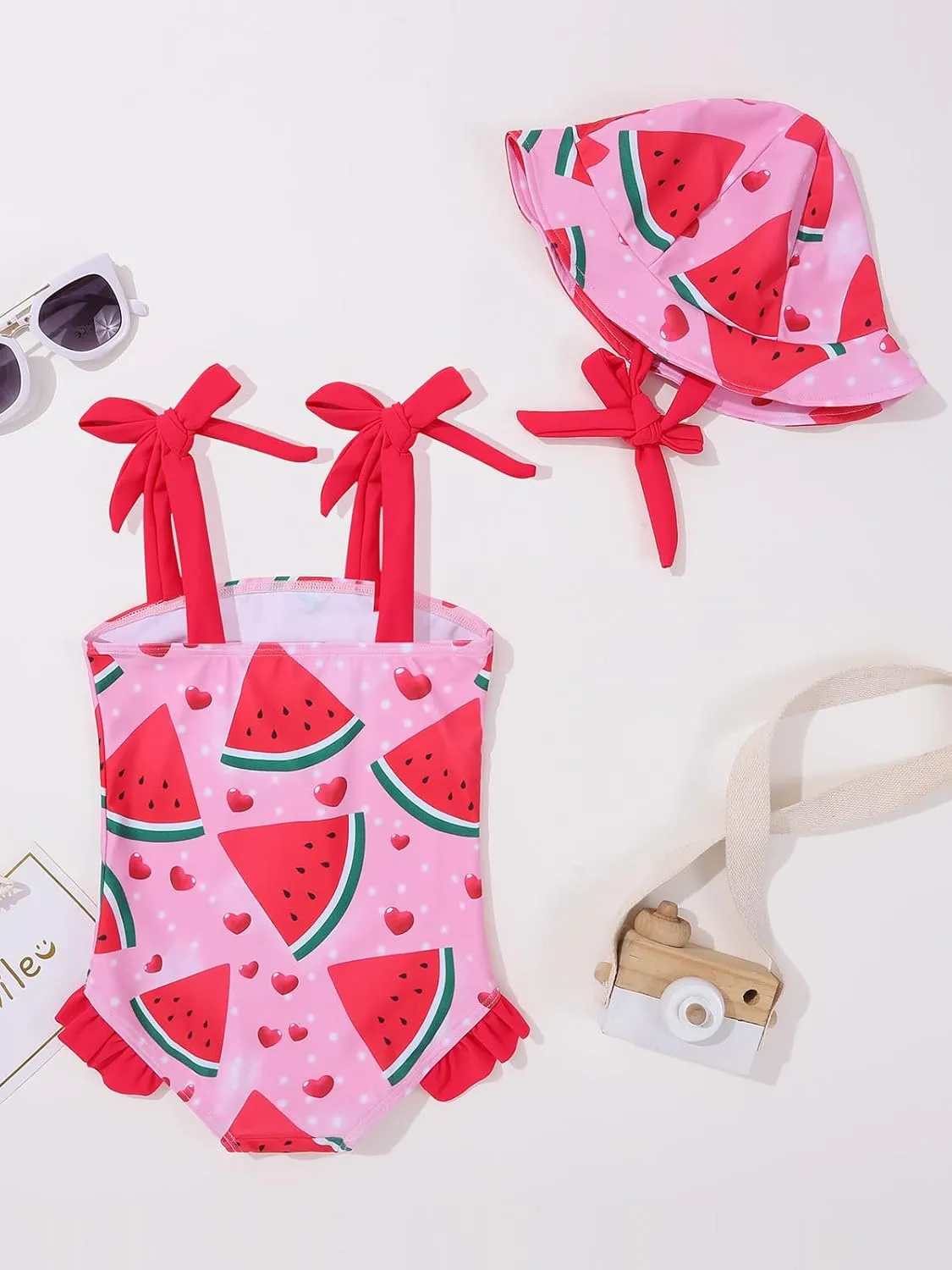 ESHOO Baby Girls Swimsuit Toddler Ruffled Bikini One-Piece Swimwear Baby Girl Bathing Suits Kids Swimming Bathing Beachwear