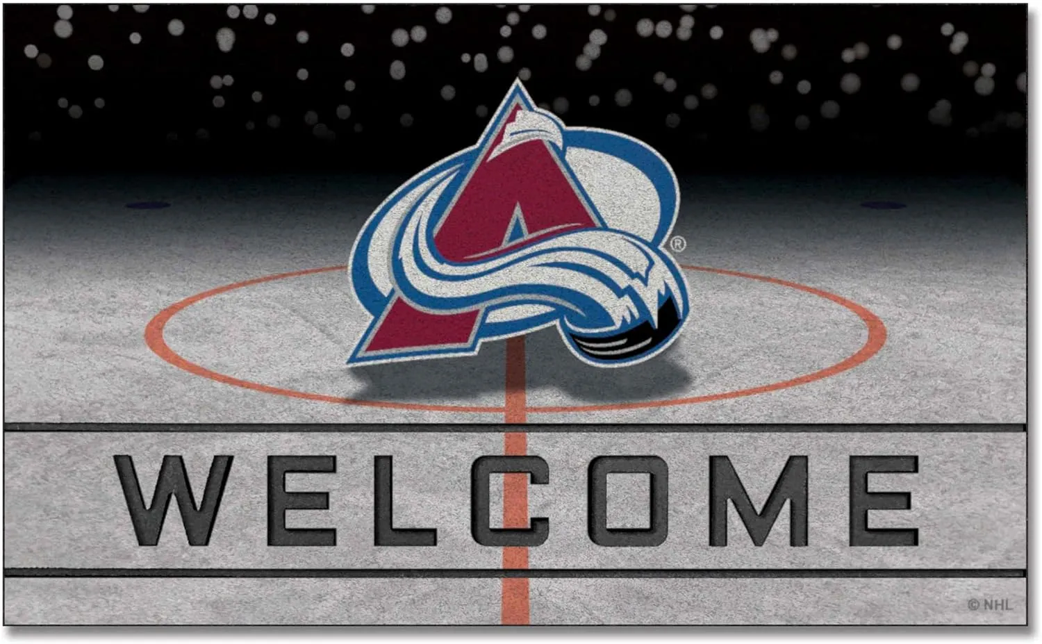FANMATS 21268 Team Color Crumb Rubber Colorado Avalanche Door Mat, 1 Pack , 19 x30