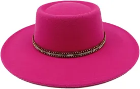 Fedora Hat 8CM Wide Brim Top Women's Jazz Hat Men's Flat Top Fedora Hat Classic Sun Hats