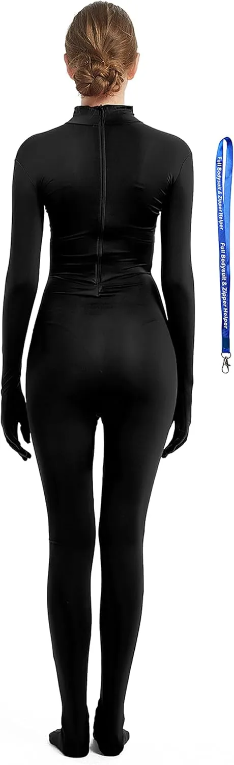 Full Bodysuit Include Zipper Helper Womens Costume Without Hood Spandex Zentai Unitard Body Suit