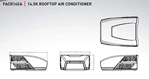 Furrion CHILL Rooftop Air Conditioner with Manual Control. Includes a Chill 14,500 BTU Rooftop Airconditioner (White) CHILL Air Distribution Box with Manual Control - EACMAN2
