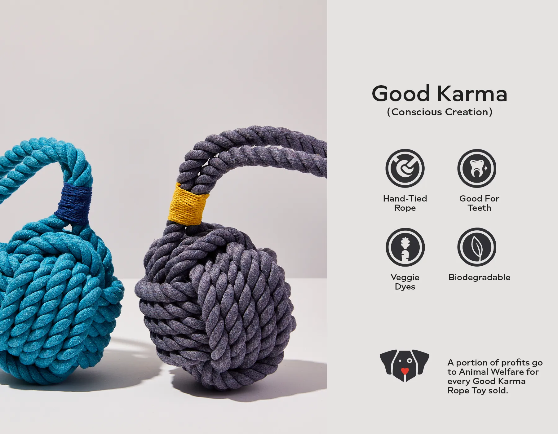 Grey Celtic Knot Tie Rope Dog Toy