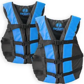 Hardcore Life Jacket 2 Pack Paddle Vest for Adults; Coast Guard Approved Type III PFD Life Vest Flotation Device; Jet ski, Wakeboard, Kayak; Ideal Extra Pontoon Boat Life Jacket