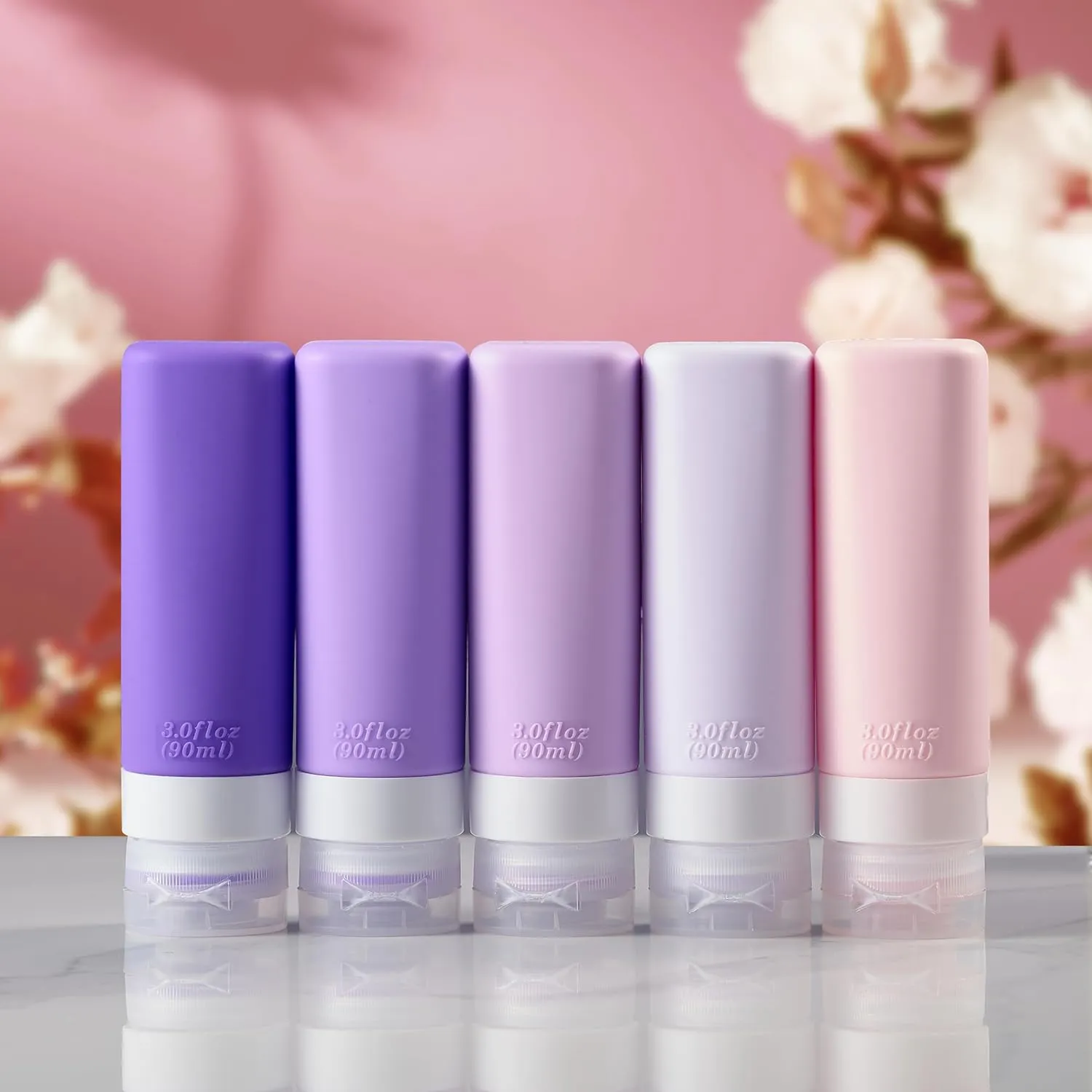 INSFIT Travel Bottles for Toiletries, TSA Approved 3oz Travel Size Containers, BPA Free Leak Proof Squeezable Silicone Tubes for Shampoo Conditioner Lotion Soap with Labels