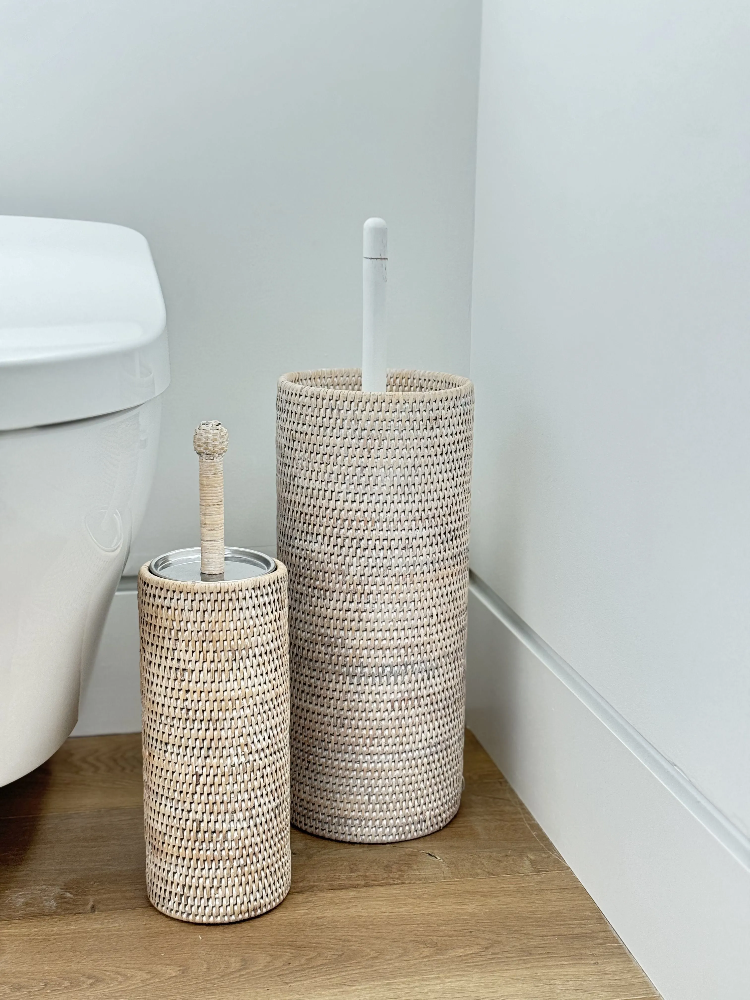 La Jolla Rattan Toilet Brush with Stand