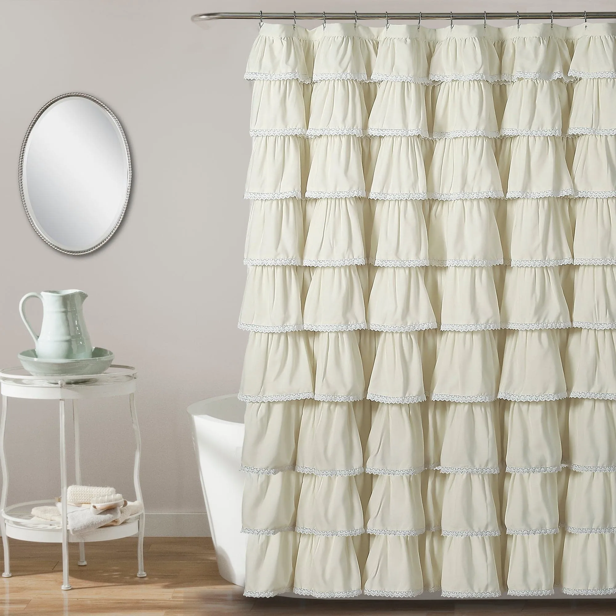 Lace Ruffle Shower Curtain