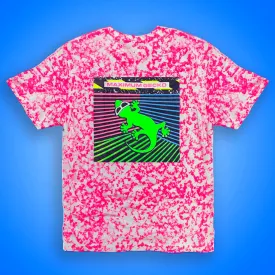 Max Gecko - 1980's Sponge Paint Neon Pink GITD Tee (Limited Edition)