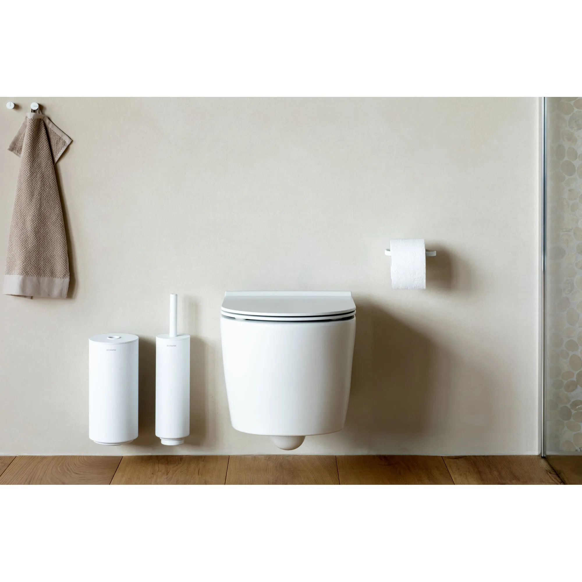 MindSet Toilet Brush & Holder- Mineral Fresh White- Silicon Head