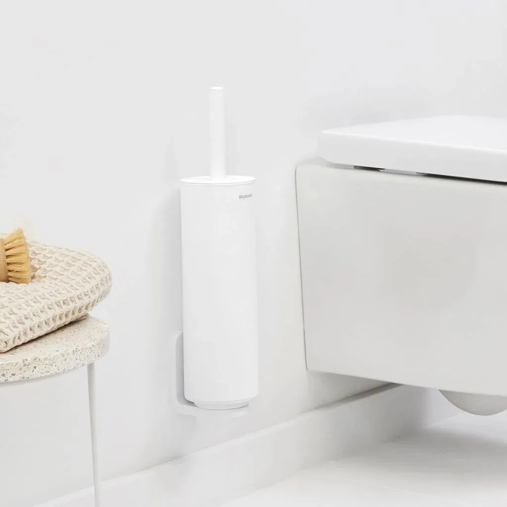 MindSet Toilet Brush & Holder- Mineral Fresh White- Silicon Head