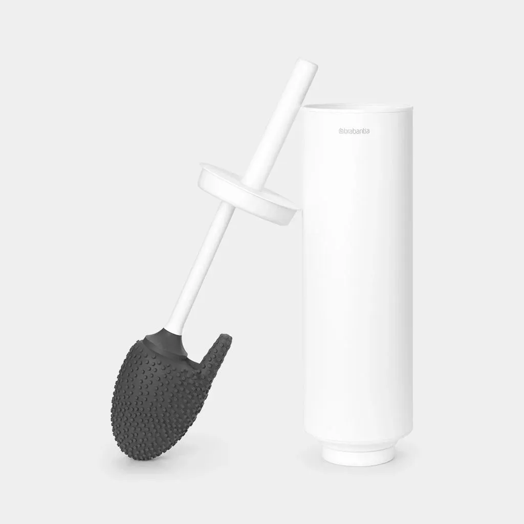MindSet Toilet Brush & Holder- Mineral Fresh White- Silicon Head