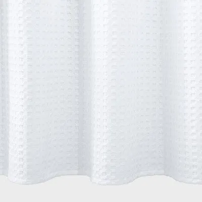 New - Waffle Shower Curtain White - Casaluna