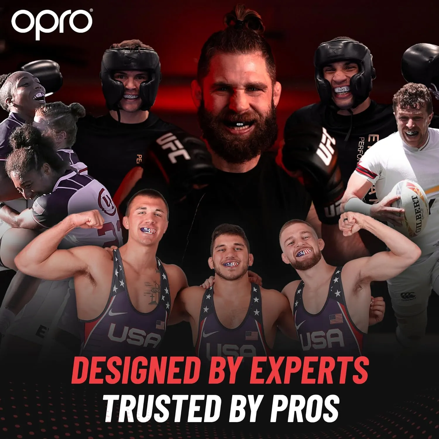 OPRO Instant Custom-Fit Mouth Guard, Dentist-Level Comfort, Protection & Fit - Moldable Mouthguard for Football, Boxing, Rugby, MMA, BJJ, UFC Mouth Piece- Includes Mouth Guard Case (Clear, Adult)