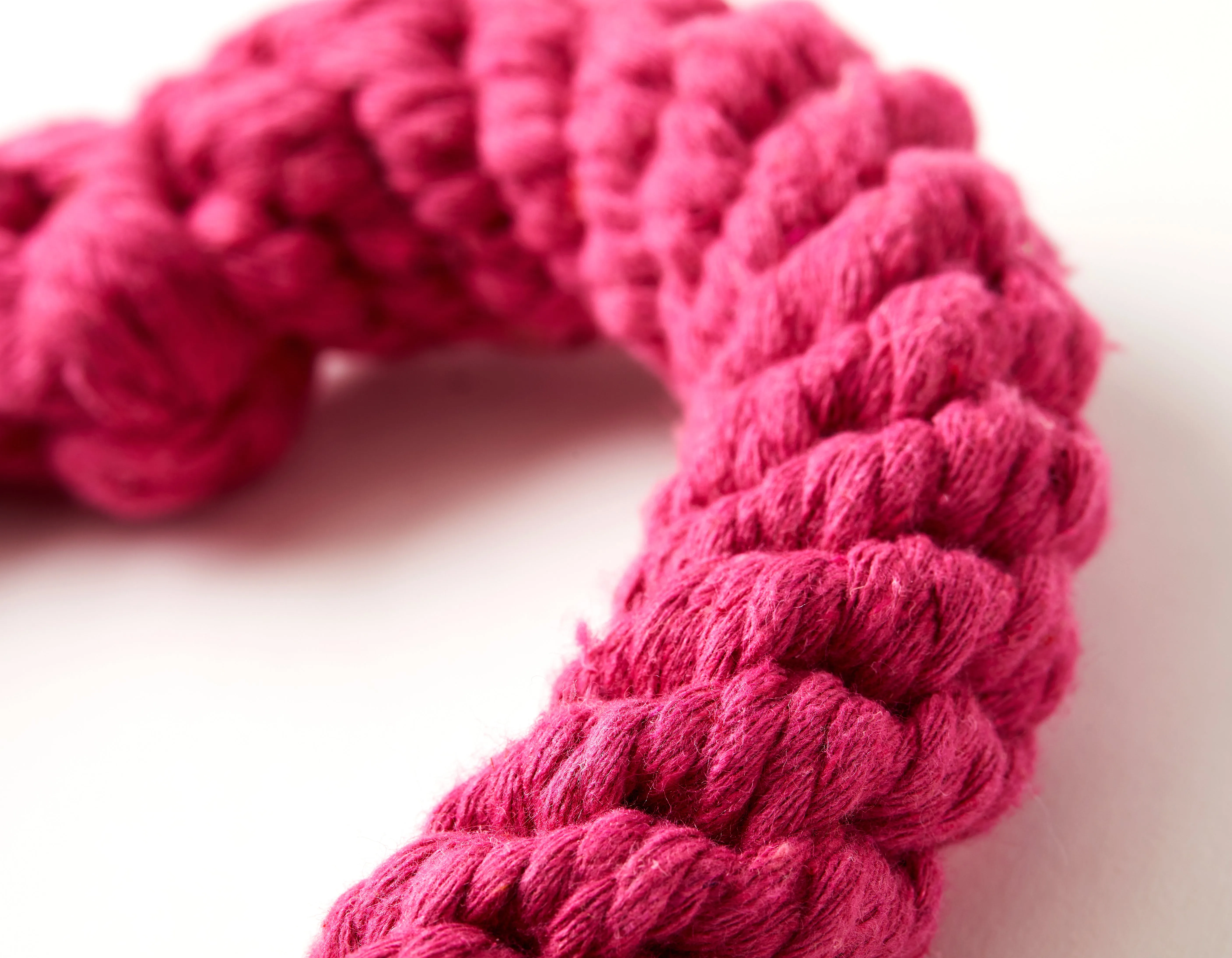 Pink Heart 7" Rope Dog Toy