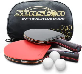 Senston Professional Table Tennis Paddles Advance Intermediate Ping Pong Paddles Set of 2, Table Tennis Racket with Carry Case