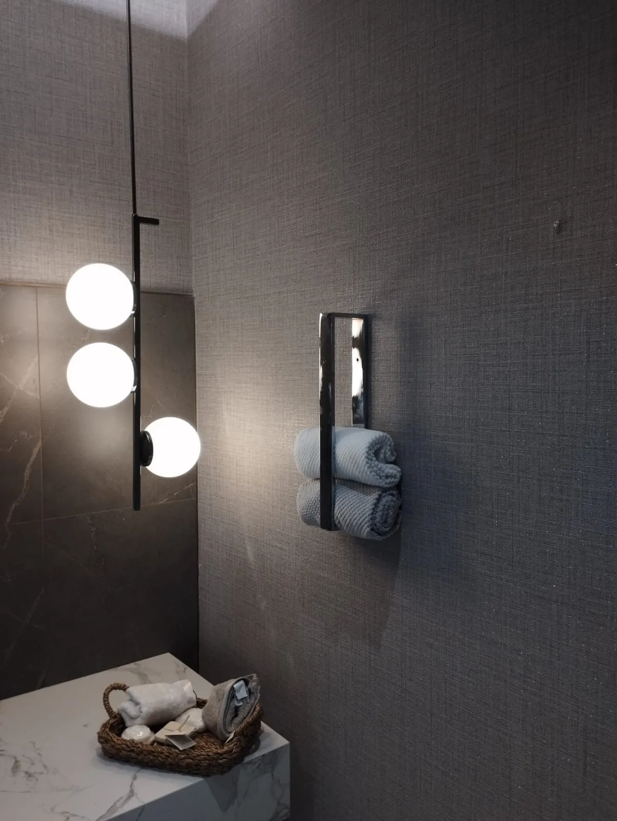 Silver Finished Multi Functional Towel Rack