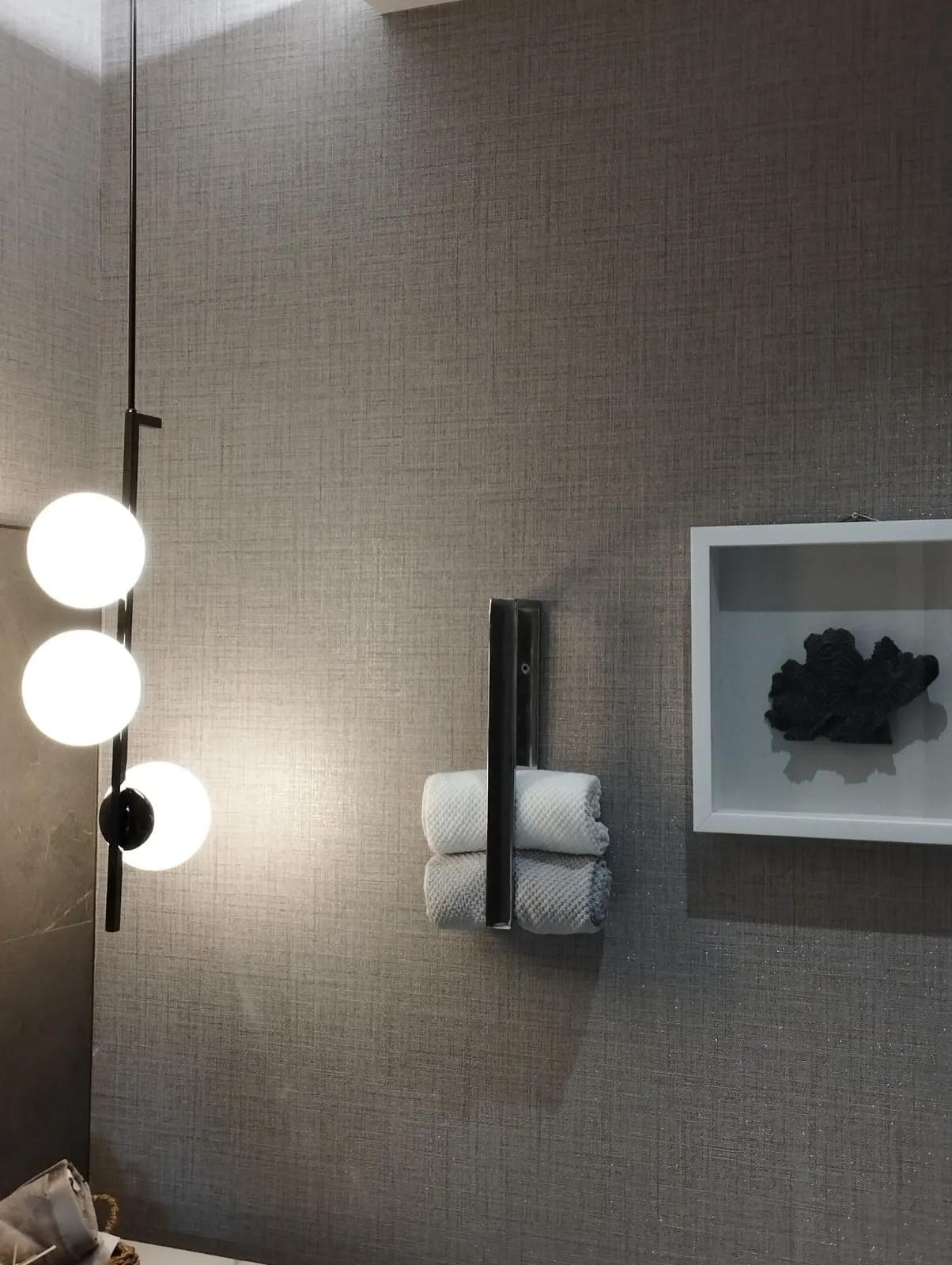 Silver Finished Multi Functional Towel Rack
