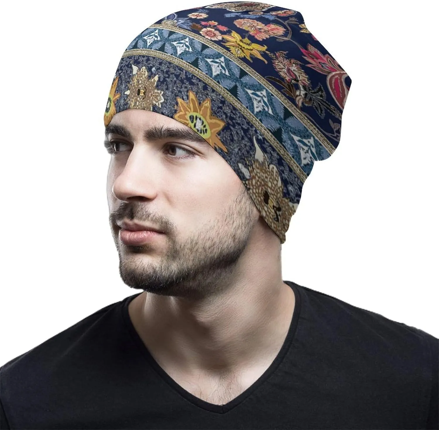 Skull Cap Beanie for Men Women, Soft Knit Chemo Hat for Hair Loss, Winter Warm Slouchy Beanie: Adjustable Size