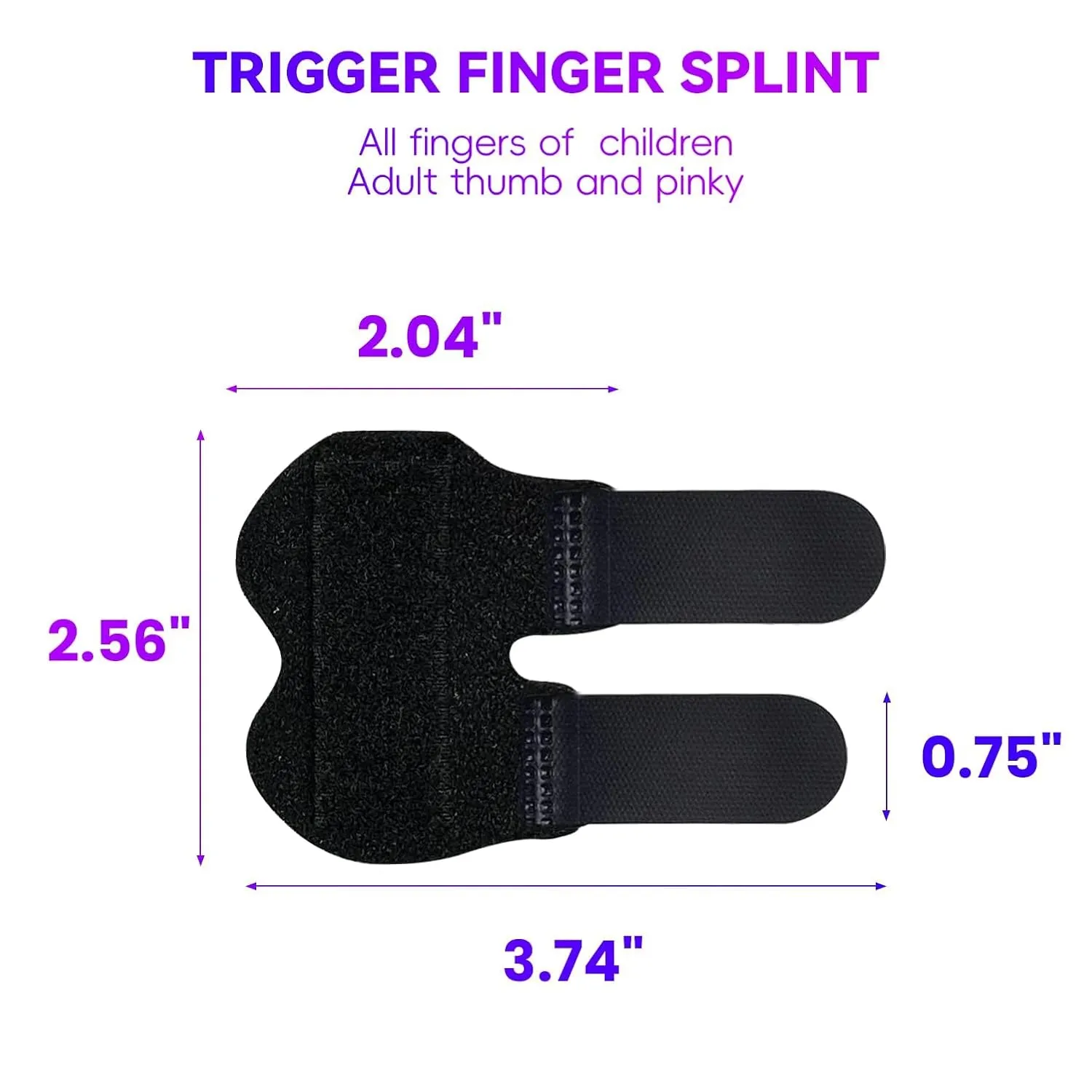 Small Finger Splint, 4 PCS Adjustable Trigger Finger Splint, Straightener for Broken Strained Arthritis for Pinky, Index Splints for Teenagers and Women (Black)