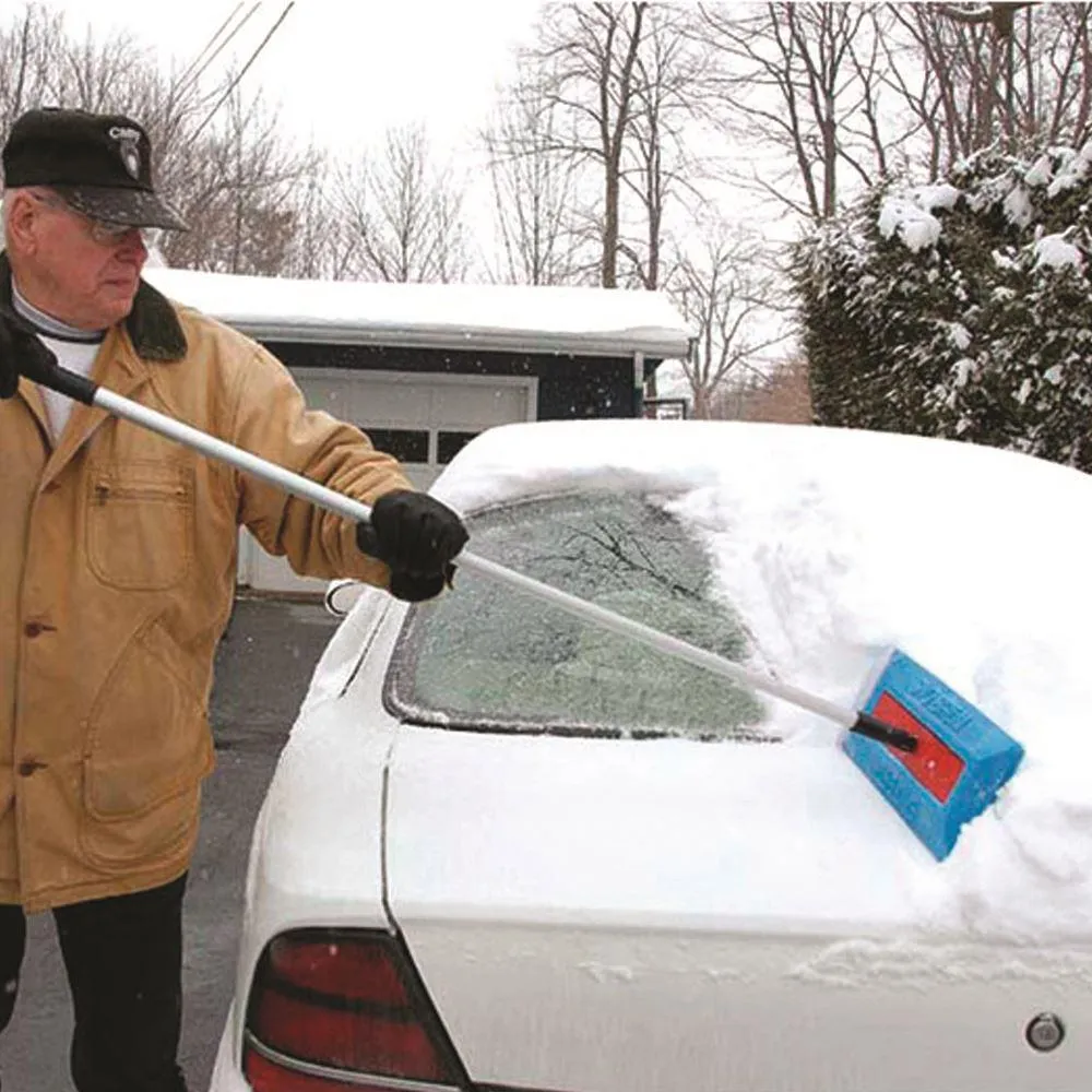 SnoBrum SNOBRUM-AUTO Snow Removal Tool | Polyethylene Foam Blade | Telescoping
