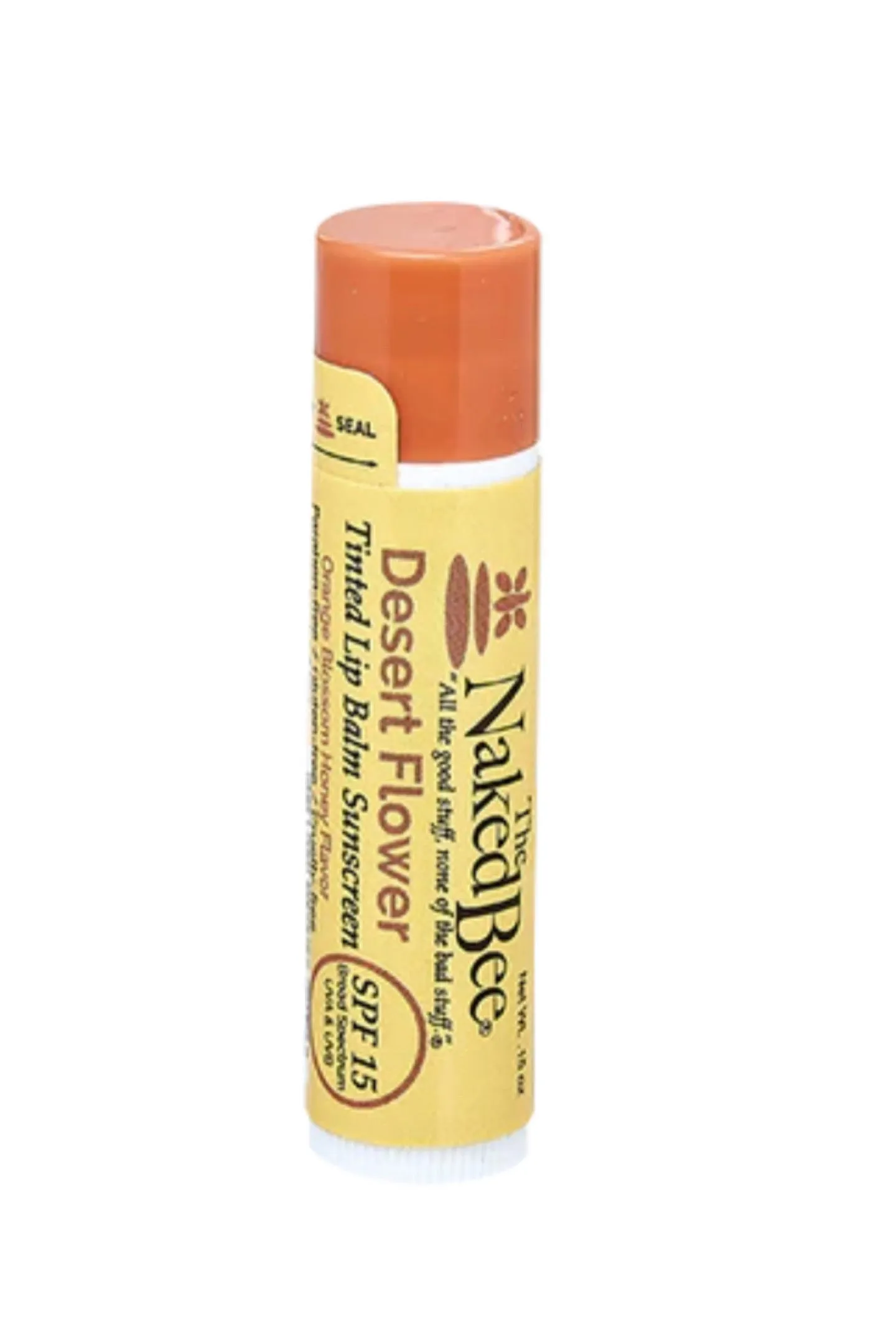 SPF 15 Orange Blossom Honey Tinted Lip Balm in Desert Flower by Naked Bee