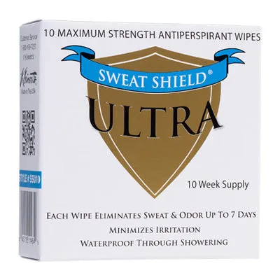 Sweat Shield Ultra Antiperspirant Wipes. Stop All Sweating & Odor For Up To 7 Days With Each Wipe. Dermatologist Recommended. 10 Weeks Supply.