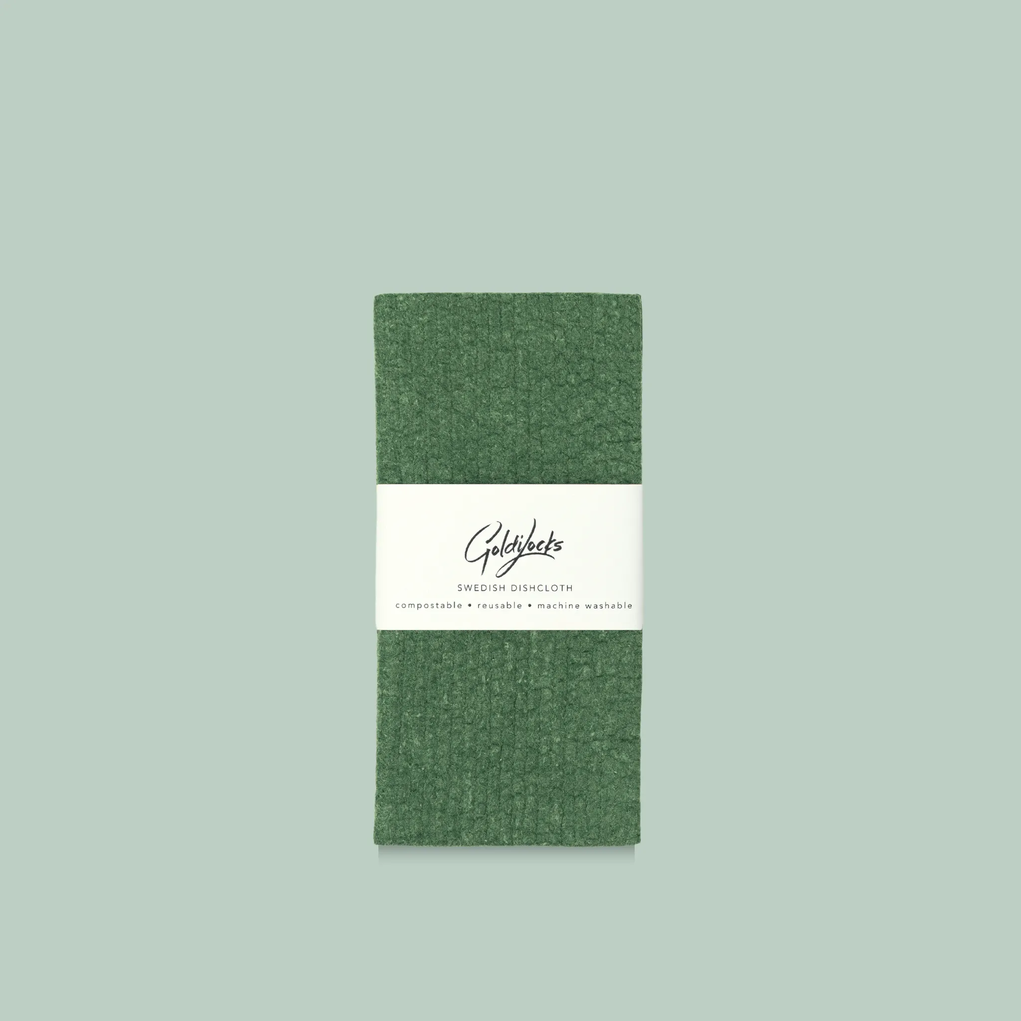 Swedish Dishcloth: Solid Moss Green