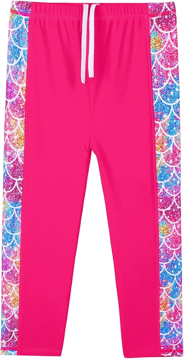 TFJH E Girls Long Sleeve Swimsuit Two Piece Swimwear 3-12 Years UPF 50  Sunsuits