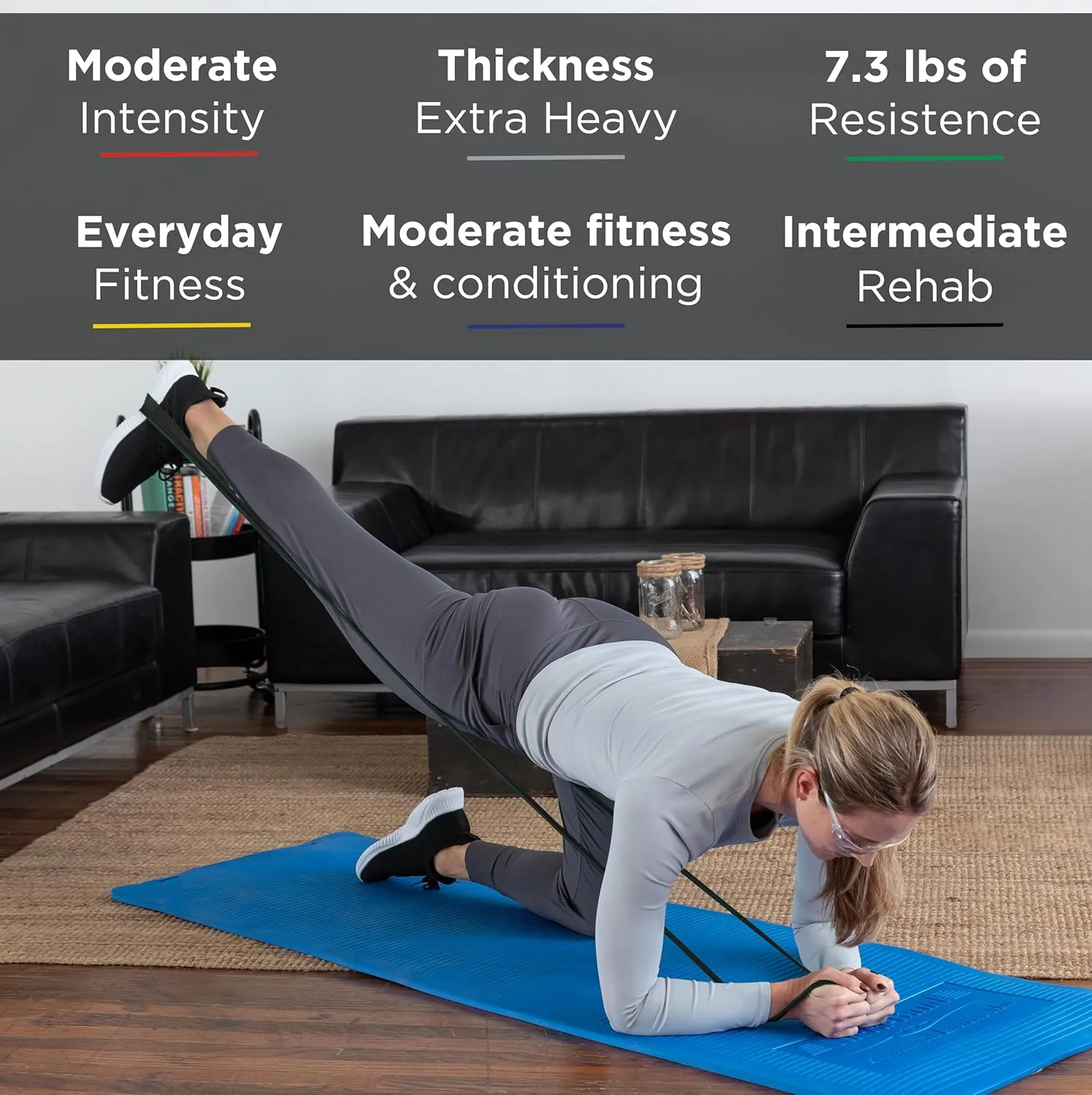 THERABAND Resistance Band 25 Yard Roll, Special Heavy Black Non-Latex Professional Elastic Bands For Upper & Lower Body Exercise, Physical Therapy, Pilates, & Rehab, Dispenser Box, Level 6